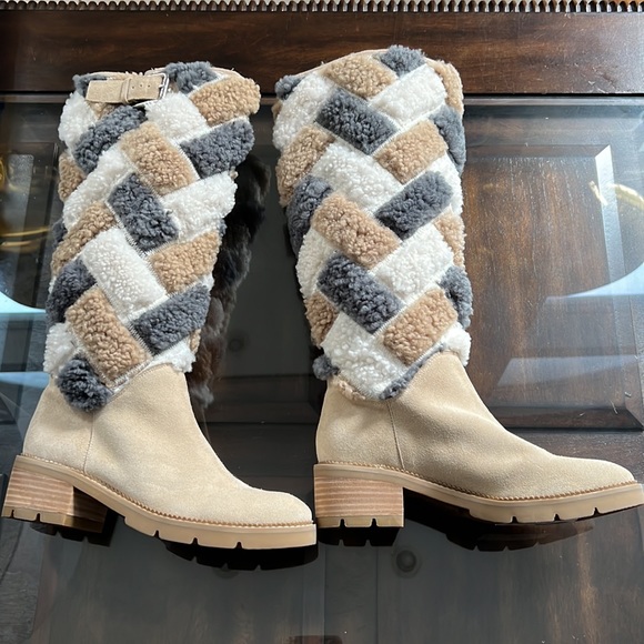 Donald J. Pliner Seneca Suede and Shearling Lug-Sole Boot. - Picture 10 of 14